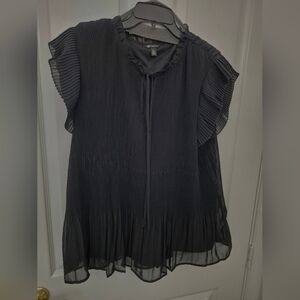 Versona  Black Pleated Women's Tunic Sz XL